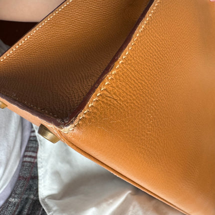Hermes Kelly 28 Sellier Brown Gold Epsom Leather Gold Hardware 1985