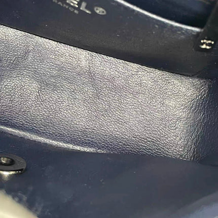 Chanel Classic Flap Mini 2014 Navy Lambskin Leather Silver Hardware