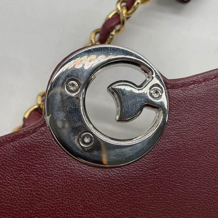 Chanel Flap Bag Mini Burgundy Lambskin Leather Gold & Silver Hardware 2019