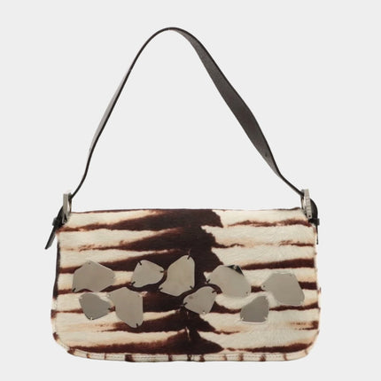 Sold Fendi Baguette Pony-style Calfskin Leather Zebra Print with Metal Mirror