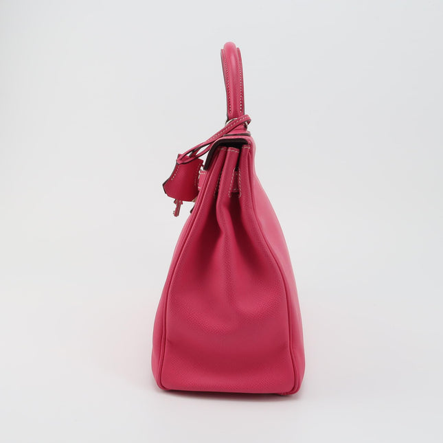 Hermes Kelly 32 Retourne E5 Rose Tyrien Pink Epsom Leather Palladium Hardware 2011