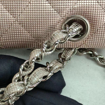Chanel Classic Flap Medium 2016 Pink Metallic Pixel Effect Calfskin Leather