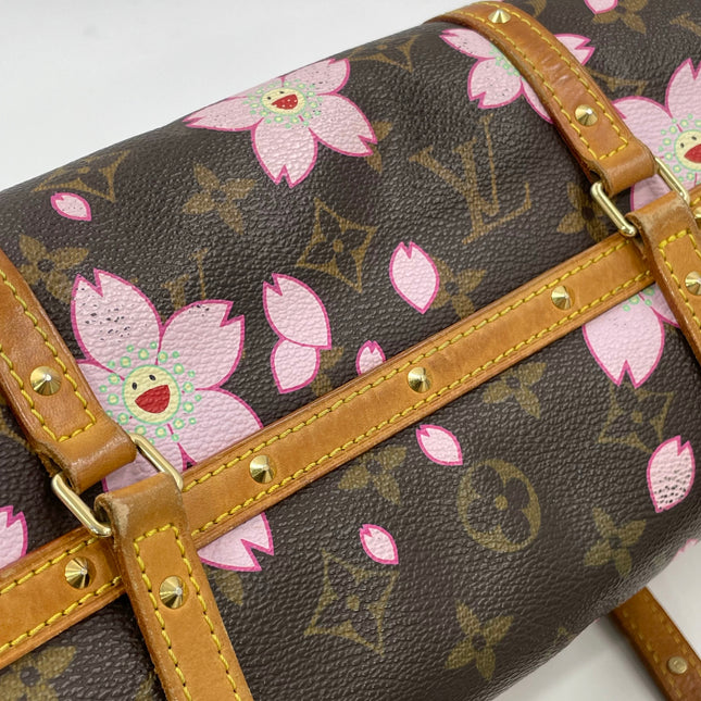 Louis Vuitton x Takashi Murakami Papillon 28 Cherry Blossom Monogram Handbag