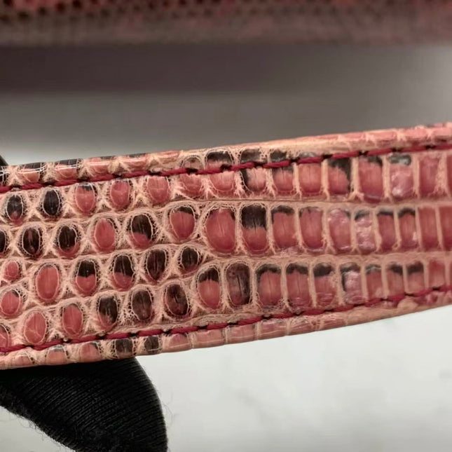 Fendi Baguette Purple Lizard Skin Leather Handbag