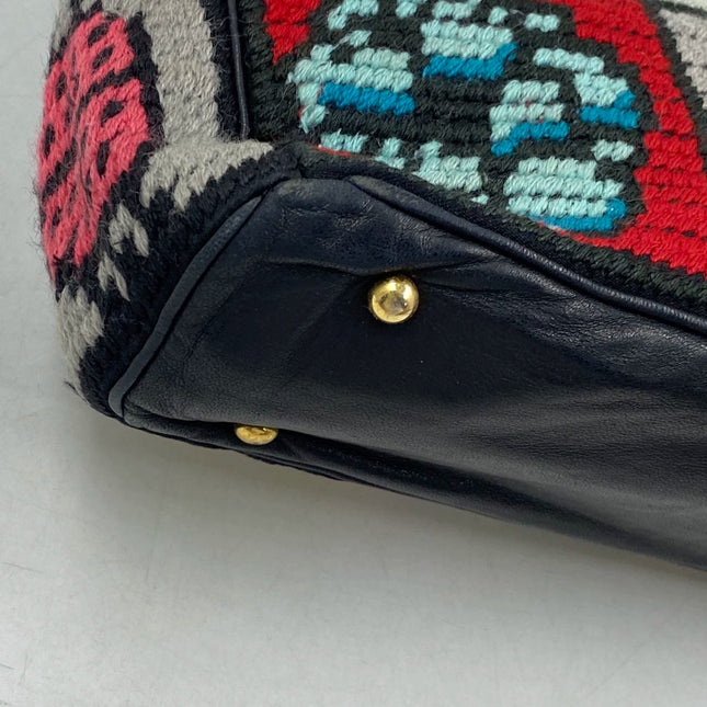 Rare Chanel Precious Symbols Needlepoint Shoulder Bag Shopper Tote