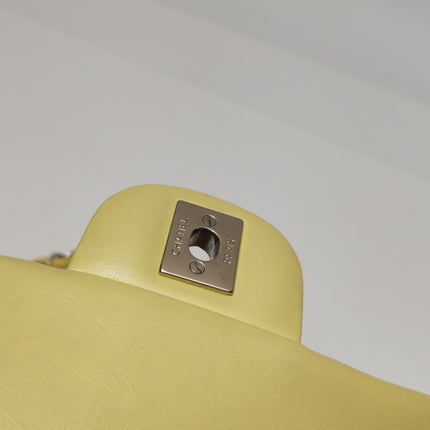 Chanel Classic Flap Rectangular Mini Yellow Patent Leather Silver HW, 2014-2015