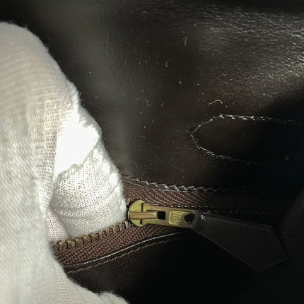 Hermes Kelly 32 Sellier Dark Chocolate Brown Box Leather Gold Hardware 1988