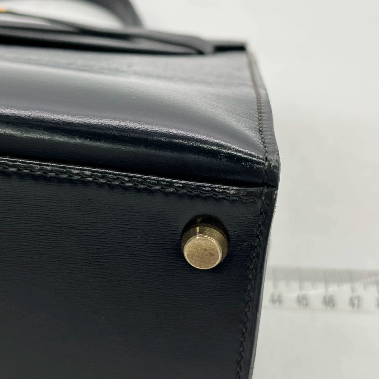 Hermes Kelly 32 Sellier Black Box Leather Gold HW 1987