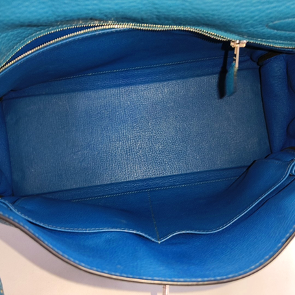 Hermes Kelly Retourne 32 Clemence Leather B3 Bleu Zanzibar Palladium Hardware 2013