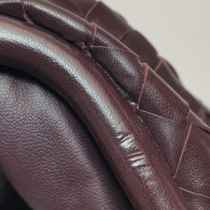 Bottega Veneta Pouch Large Intrecciato Wine Burgundy Calfskin Leather