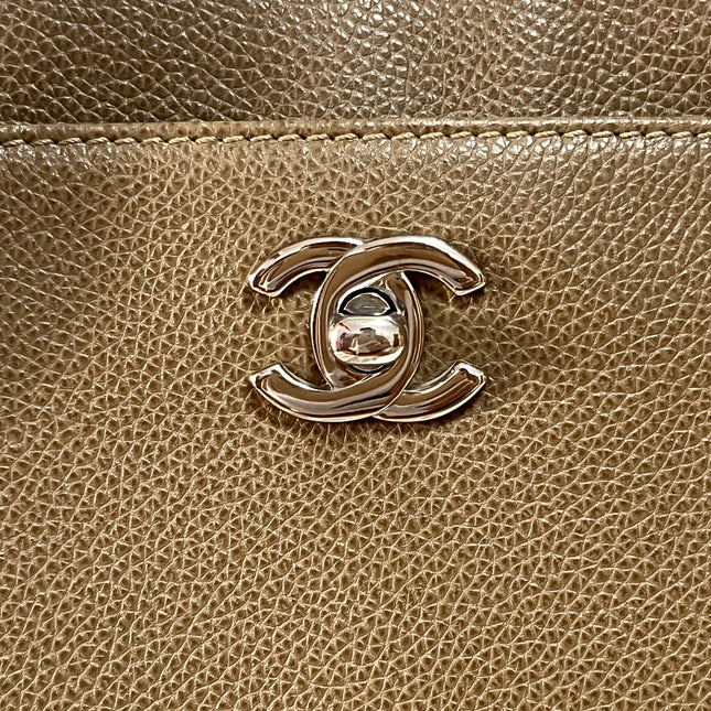 Chanel Cerf Executive Tall Brown Leather Handbag 30cm