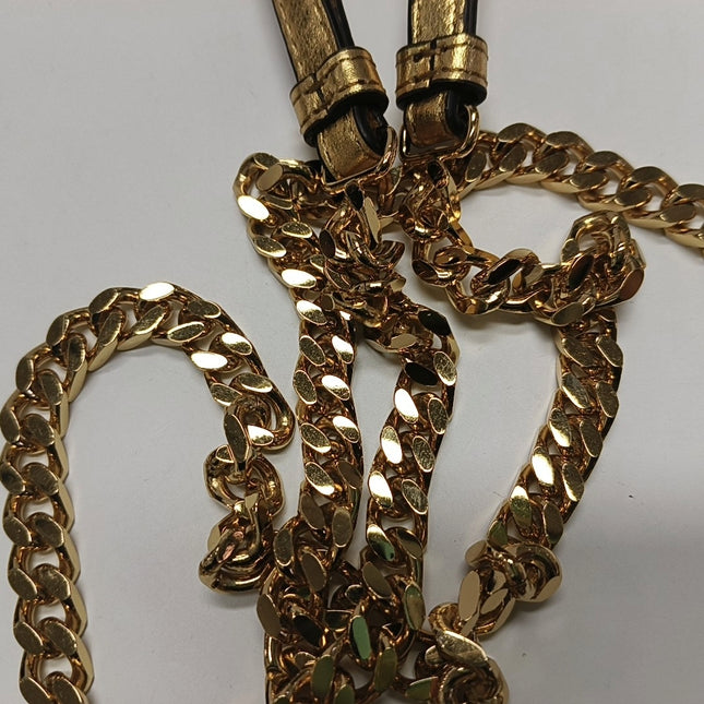 Fendi Nano Baguette Charm Gold Shiny Leather with Black Paints