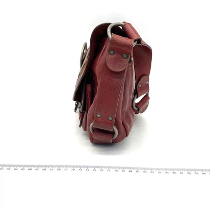 Dior Vintage Gaucho Large Red Leather Crossbody Bag