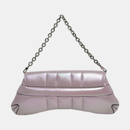 Gucci Horsebit 1955 Chain Small Padded Iridescent Pink Leather Shoulder Bag