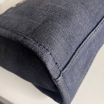 Sold Chanel Deauville Tote 2016 Medium Navy Denim Top Handle Shoulder Bag