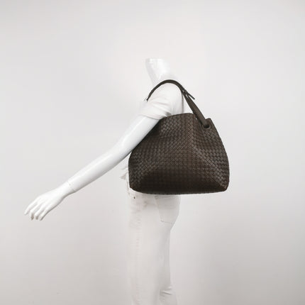 Bottega Veneta Garda Dark Brown Intrecciato Nappa Leather Large 33cm