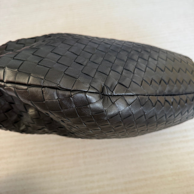 Bottega Veneta Jodie Medium Black Lambskin Leather Silver Hardware