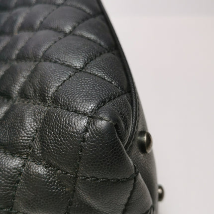 Chanel Coco Handle Medium Black Caviar Leather Silver Hardware, 2016