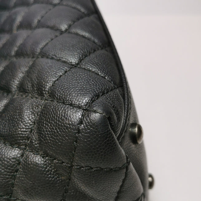 Chanel Coco Handle Medium Black Caviar Leather Silver Hardware, 2016