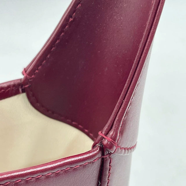 Gucci Jackie 1961 Small Ancora Red Burgundy Leather Shoulder Bag Clasp S24