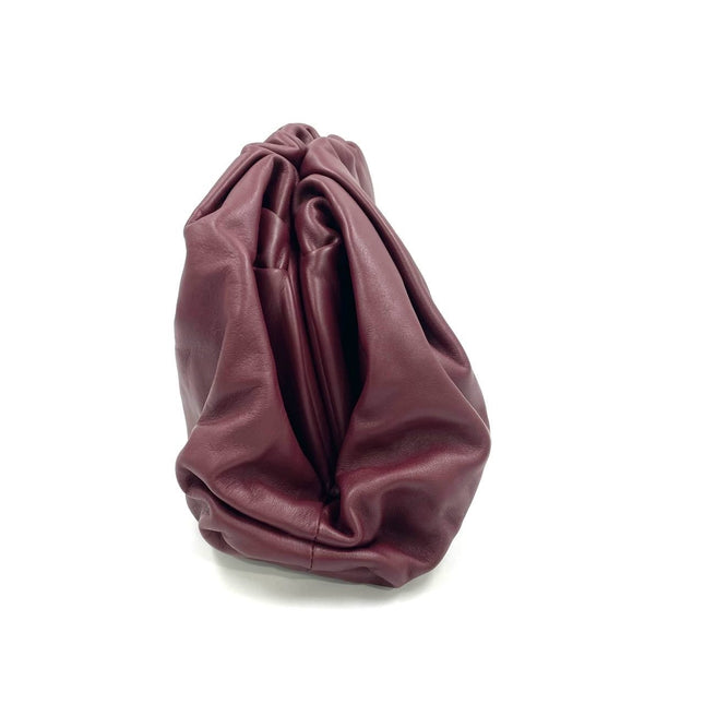 Bottega Veneta Pouch Calfskin Leather Burgundy Large