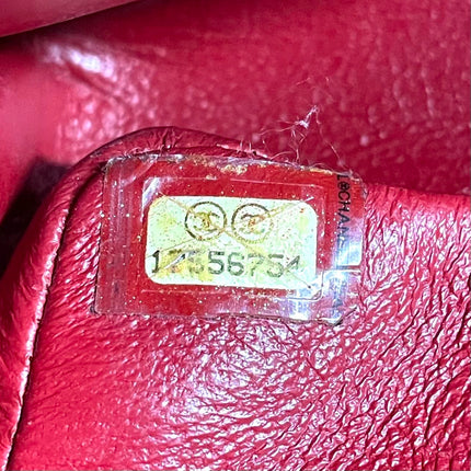 Chanel Classic Flap Medium Red Lambskin Leather with Silver Hardware 2012-13