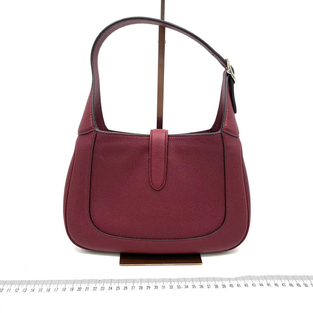 Gucci Jackie 1961 Small Burgundy Grained Leather Shoulder Bag