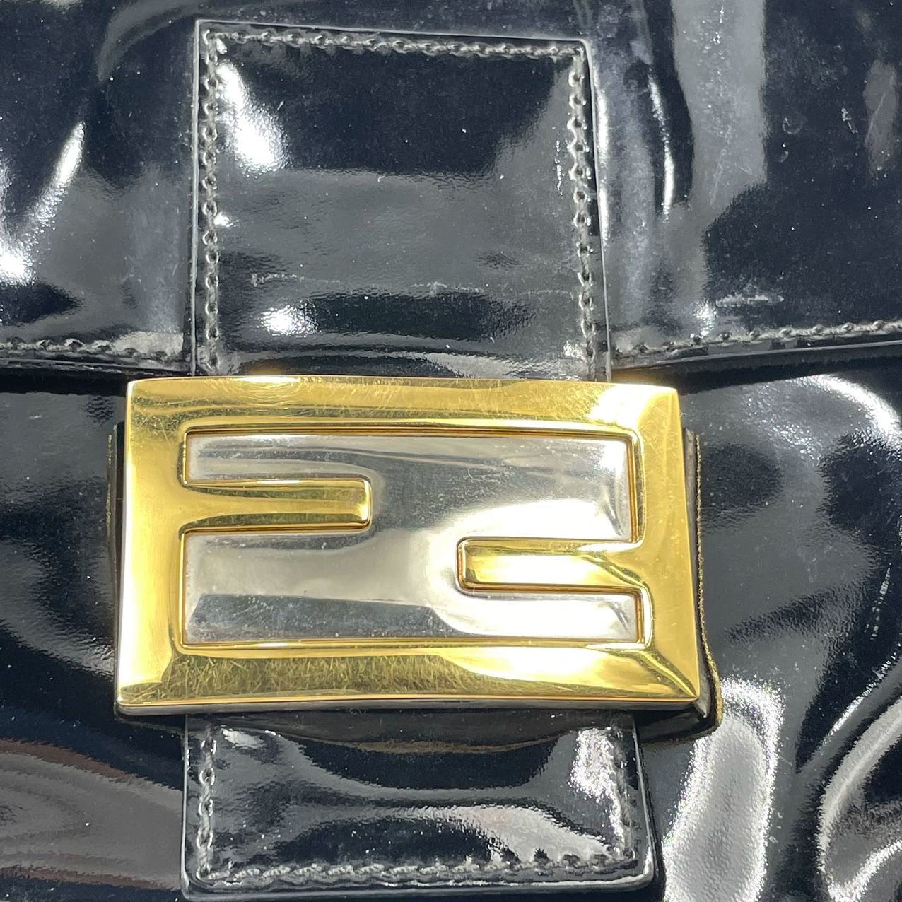 Sold Fendi Baguette Black Patent Leather with Gold Hardware