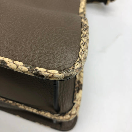 Fendi Peekaboo ISeeU Sellier Small Grey Leather with Python Skin Trimming