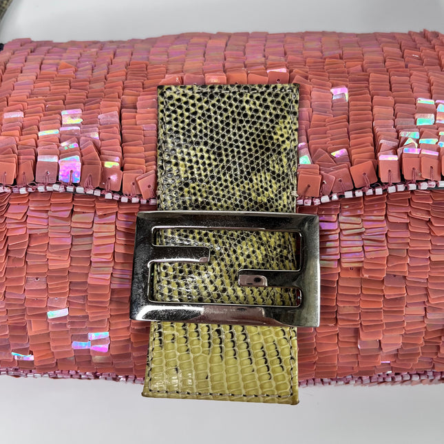 Sold Fendi Baguette Pink Glitter sequins