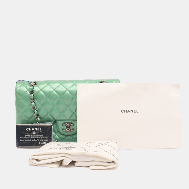 Sold Chanel Classic Flap Medium Mint Green Patent Leather 2012-2013
