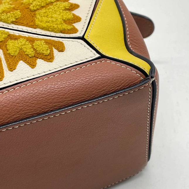 Loewe x William De Morgan Puzzle Small Embroidered Brown Yellow Multicolor