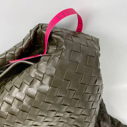 Bottega Veneta Hop Large Leather Dark Olive Green Hobo Bag