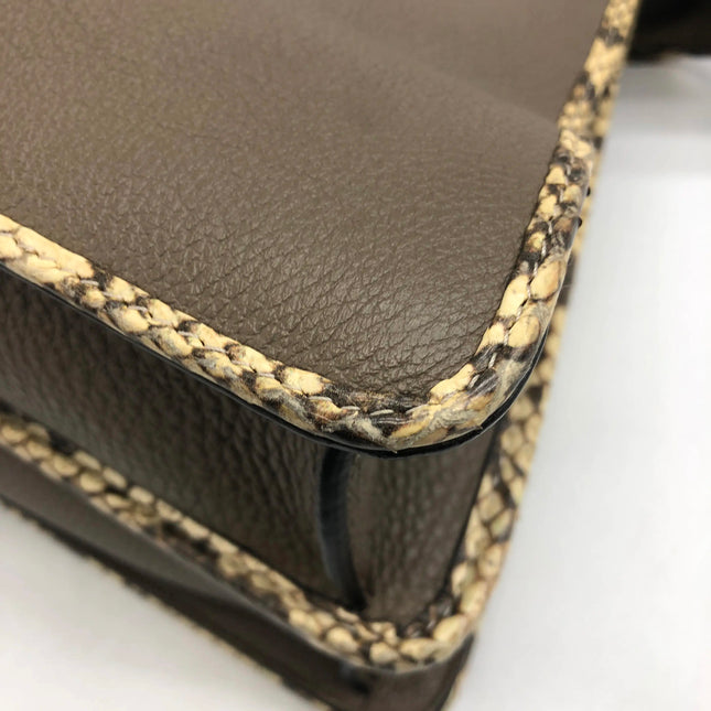Fendi Peekaboo ISeeU Sellier Small Grey Leather with Python Skin Trimming