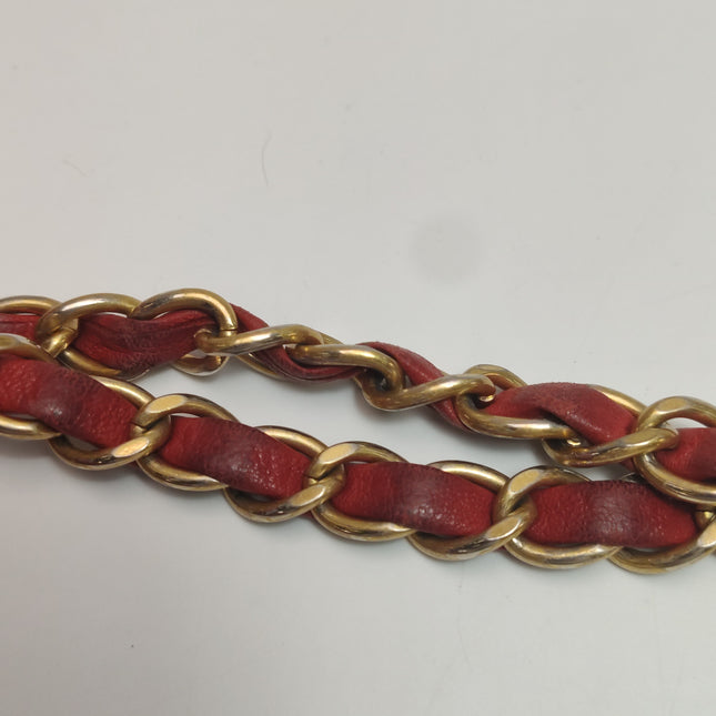 Chanel Seasonal Flap Medium Red Lambskin Leather Valentine Marine Charms