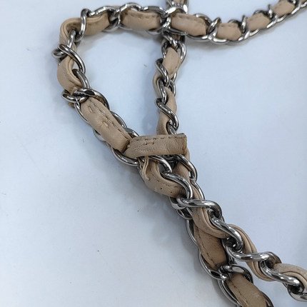 Chanel Classic Flap Jumbo Beige Lambskin Leather Single Flap with Silver Hardware