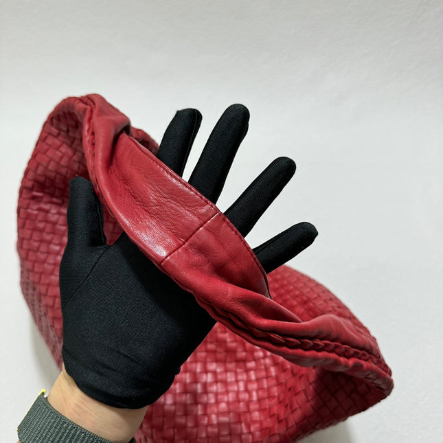 Sold Bottega Veneta Hobo Bag Large Burgundy Red Lambskin leather 52cm