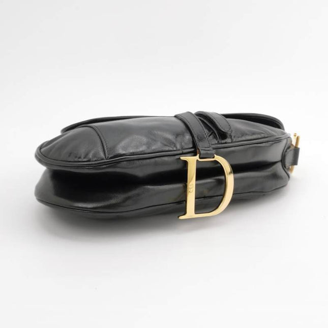 Sold Dior Saddle Vintage 2000 Goatskin Leather Black with Gold Hardware