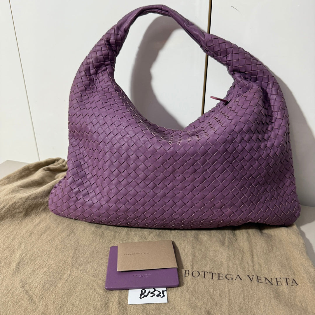 Bottega Veneta Hobo Bag Lambskin leather Lilac Lavender Purple Medium 47cm-Luxbags