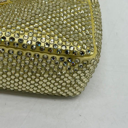 Prada Re-Edition 2000 Mini Yellow Glitter Nylon Shoulder Bag