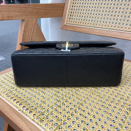 Chanel Classic Flap Jumbo Black Lambskin Leather Double Flap Gold Hardware, 2017-18
