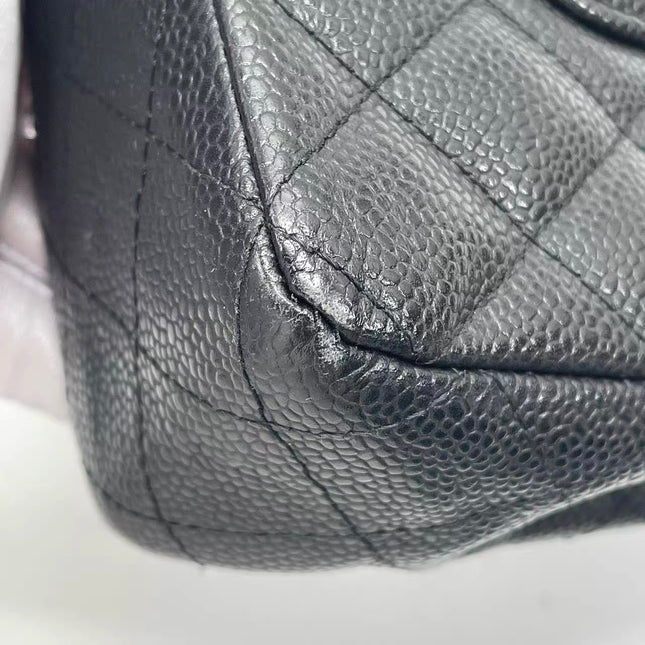 Chanel Classic Flap Medium Black Caviar Leather Gold Hardware, 2009-2010