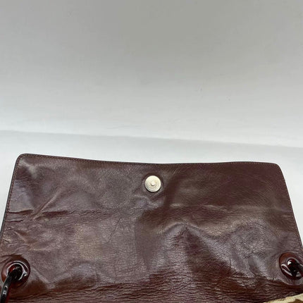 Prada Leopard Print Pony-style Calfskin Tortoise Strap Large Shoulder Bag