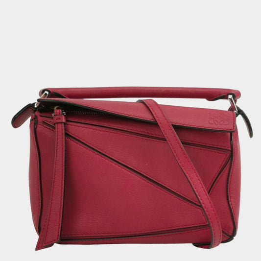 Loewe Puzzle Mini Red Calfskin Leather Crossbody Bag-Luxbags