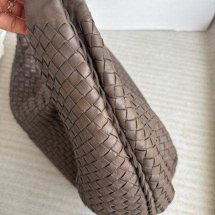 Bottega Veneta Belly Hobo Intreccio Leather Grey Large 54cm
