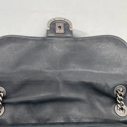 Chanel 2013 Paris-Edinburgh Large Black Flap Calfskin Leather Shoulder Bag