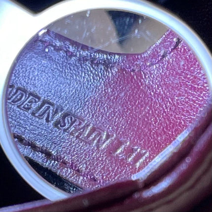 Loewe East West Burgundy Leather Fur Handbag Vintage