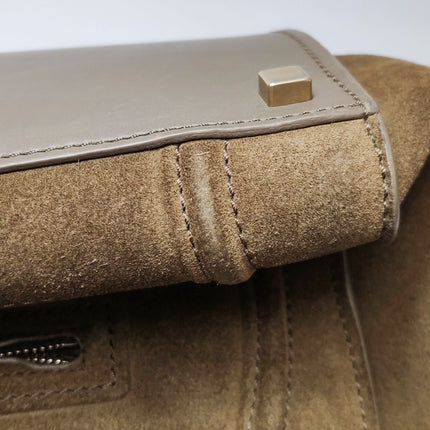 Celine Phantom Mini Dark Brown Suede Leather 30cm