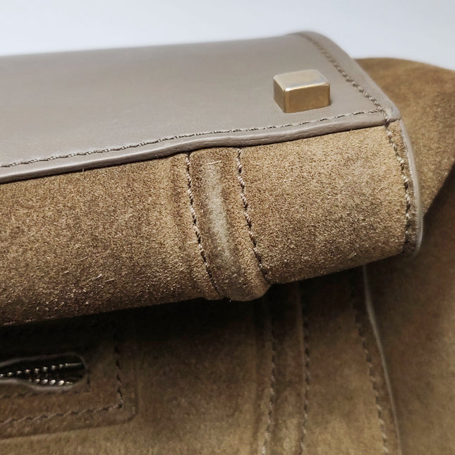 Celine Phantom Mini Dark Brown Suede Leather 30cm