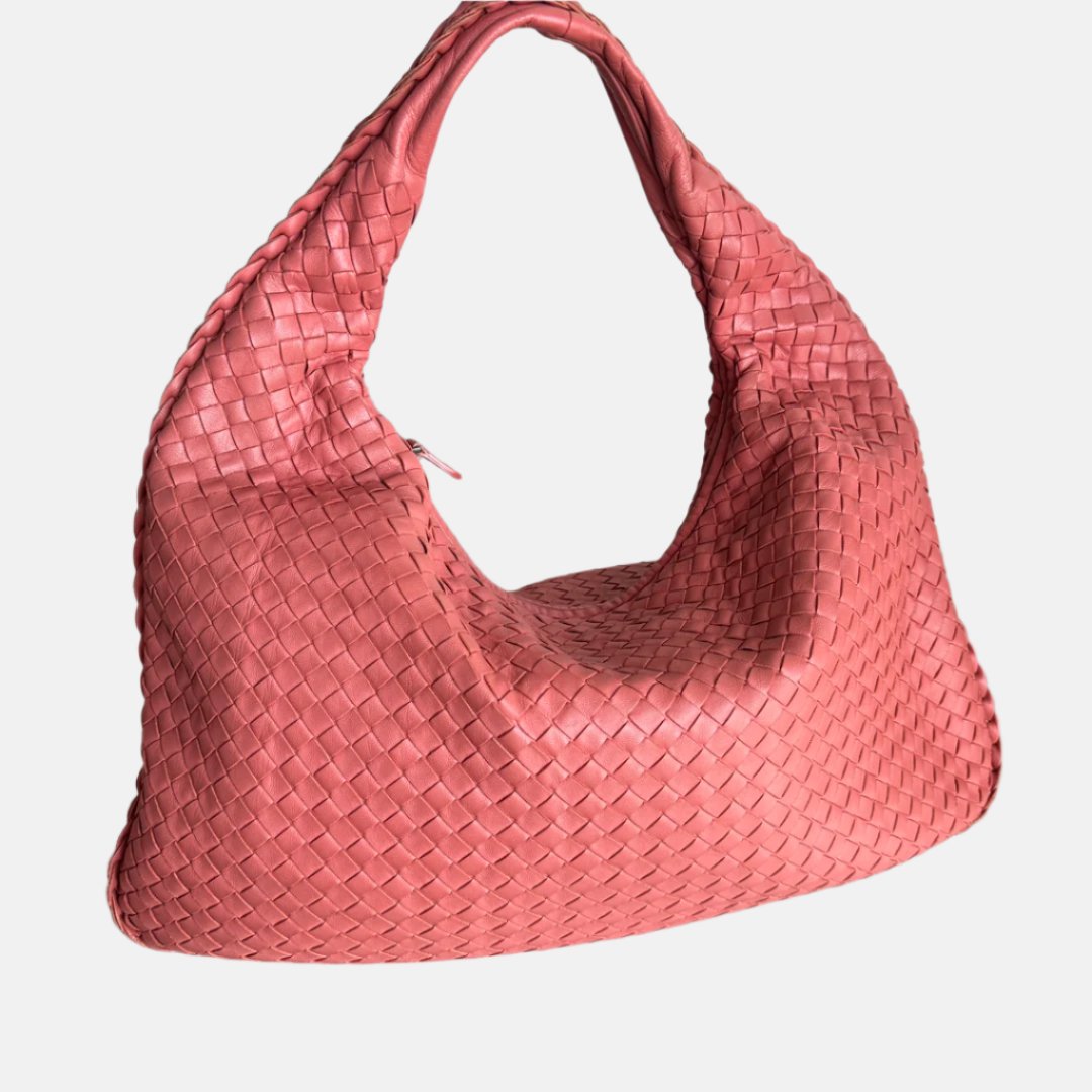 Bottega Veneta Veneta Hobo Medium Coral Intrecciato Leather Bag 47cm-Luxbags